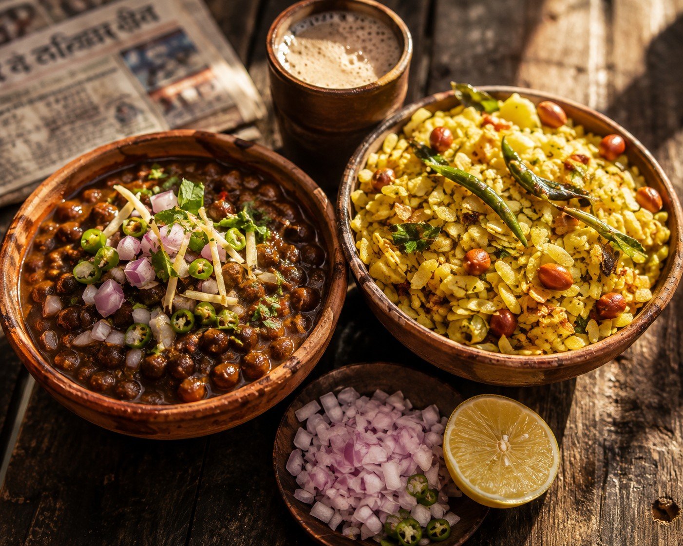 Chana Ghugni & Roasted Chuda