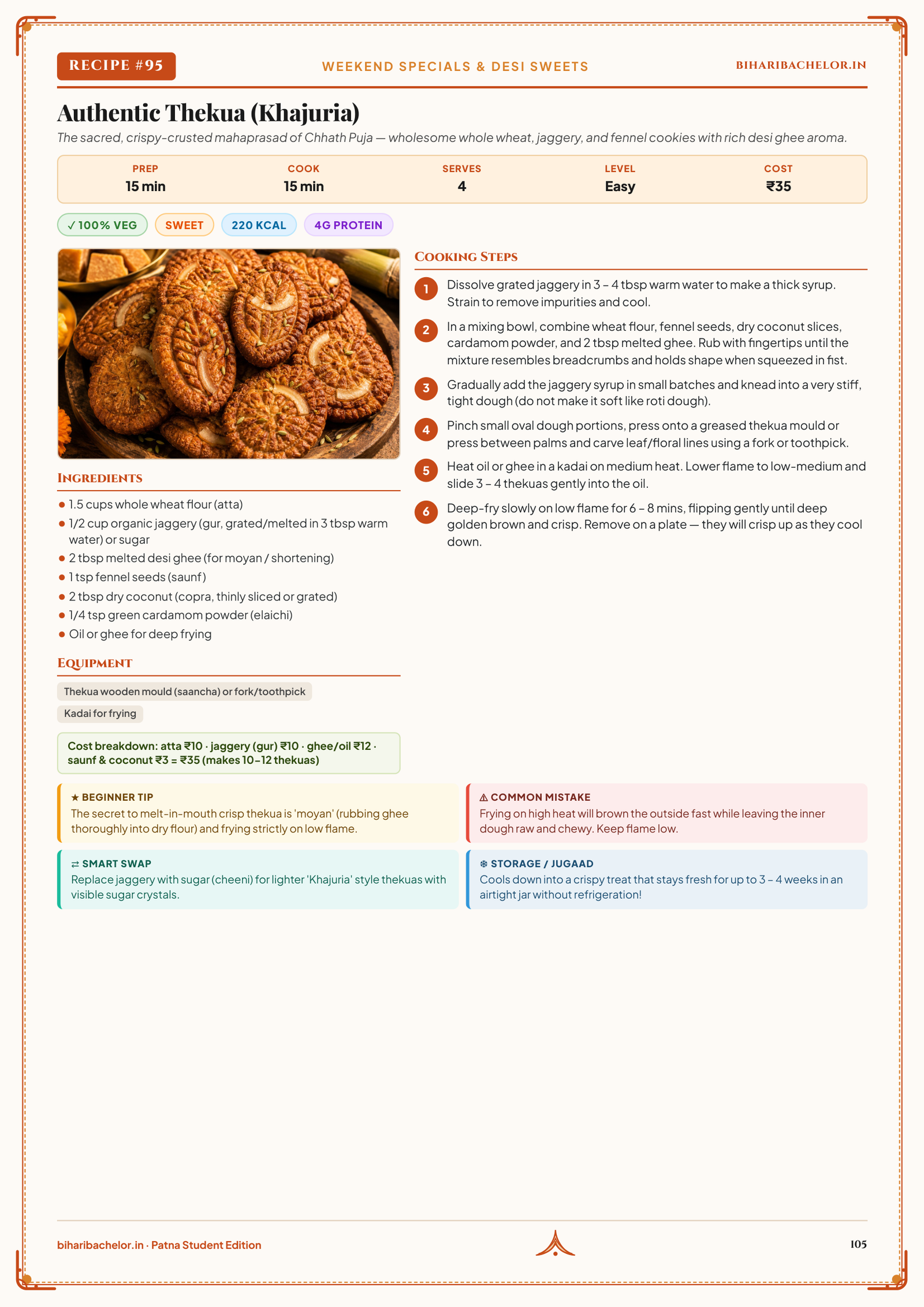 Sample Recipe Page - Authentic Thekua